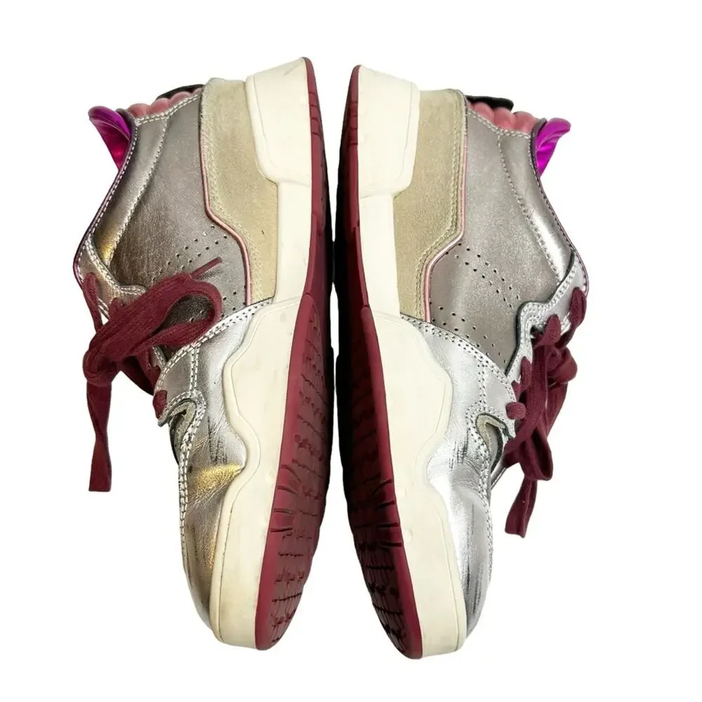 Isabel Marant Edrew metallic sneakers Sz 38 pink silver